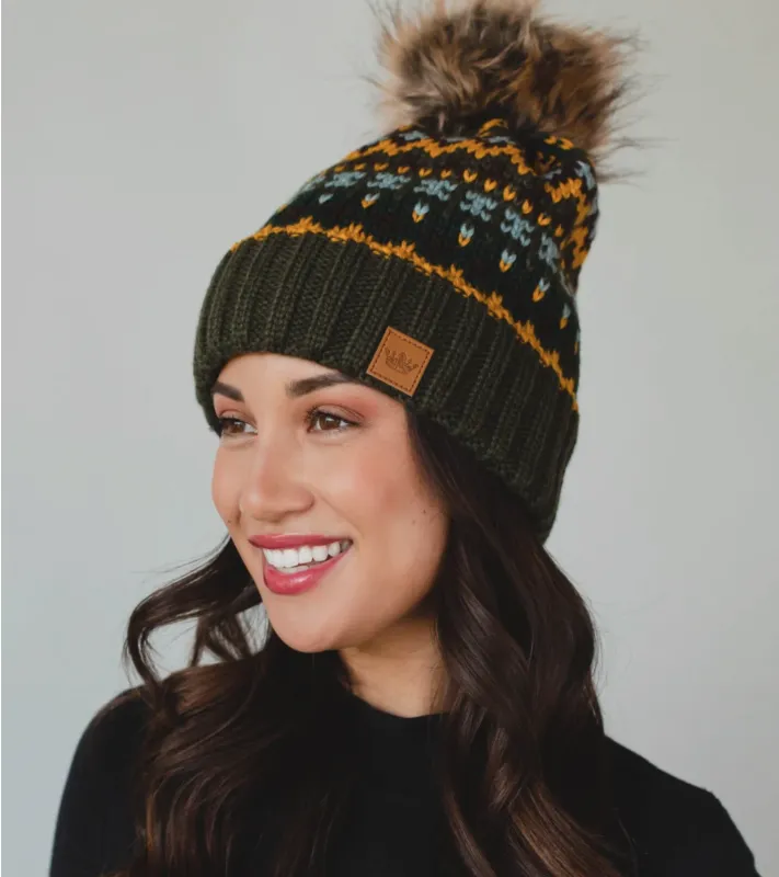 Patterned Knit Pom Hat sold by Sunbeam
