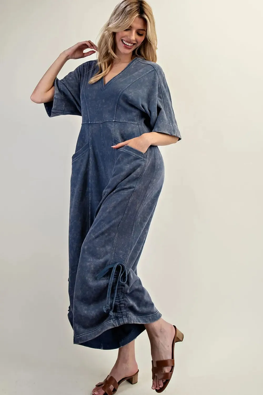 Short Sleeve V-Neck Jumpsuit sold by Sunbeam product image thumbnail 5