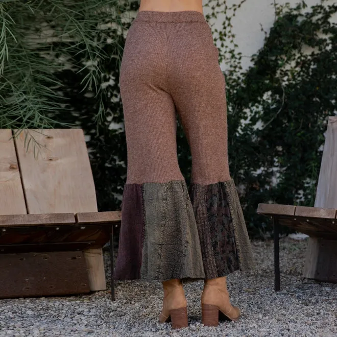 Bell Bottom Boho Pants in Crochet Sweater Fusion- Amber sold by Sunbeam product image thumbnail 5