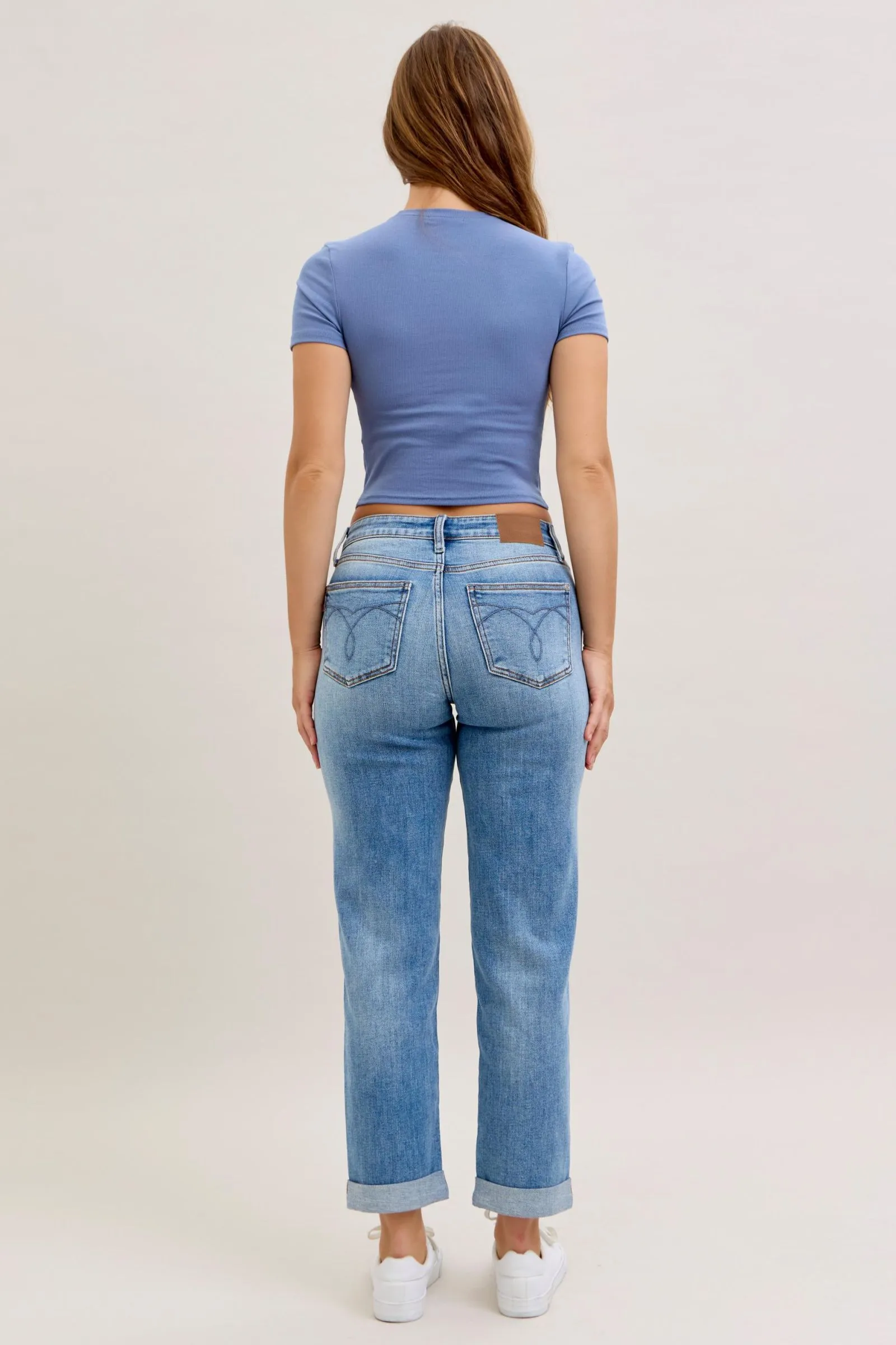 Judy Blue Mid Rise Cuffed Boyfriend Cut sold by Sunbeam product image thumbnail 3