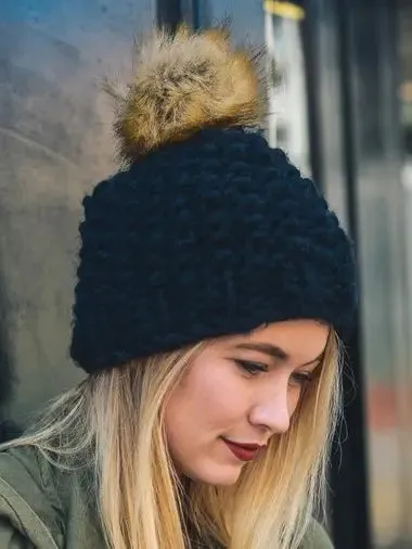 Oversized Chunky Pom Beanie sold by Sunbeam product image thumbnail 3