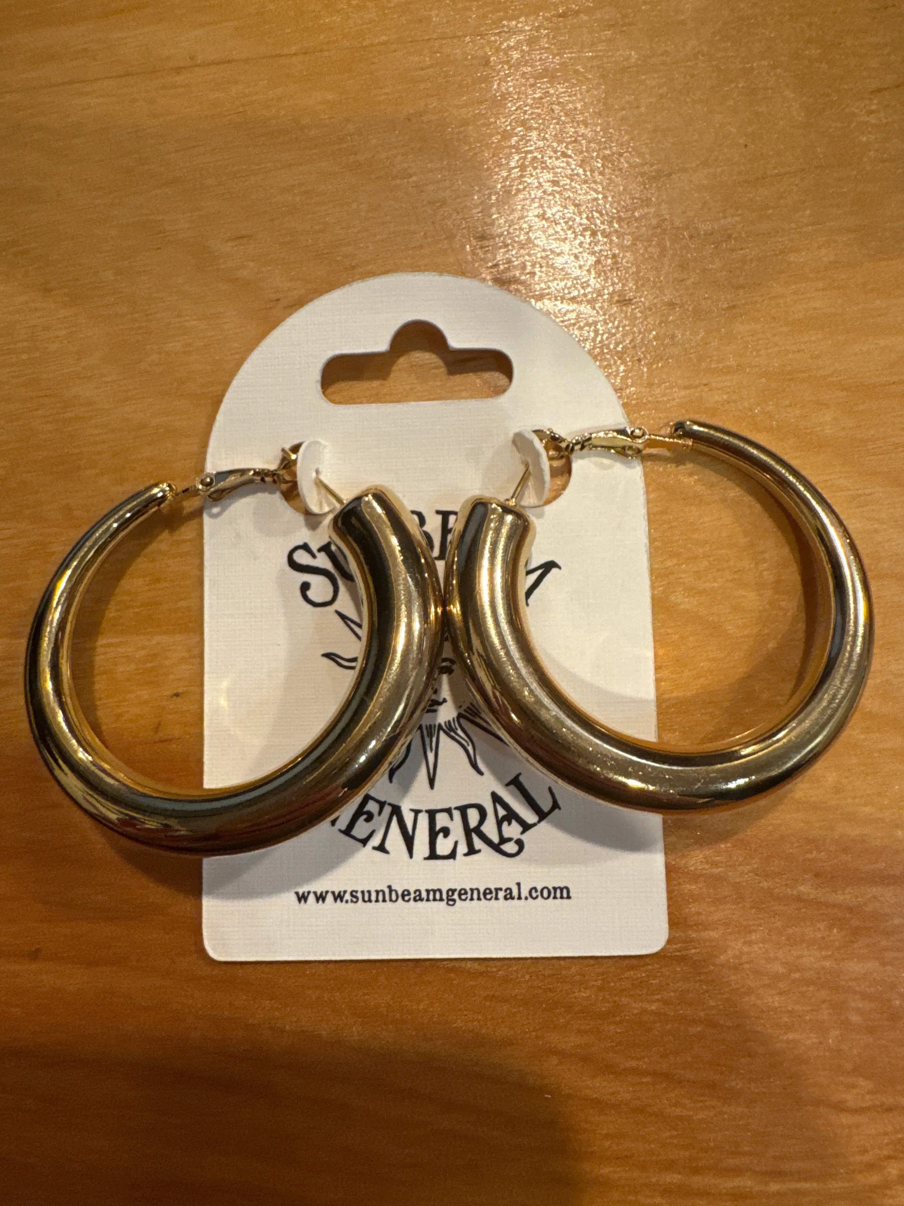 Gold Tone Stainless Steel Large Chunky Hoop sold by Sunbeam