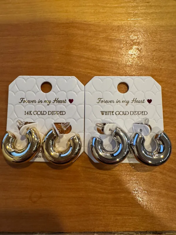 Gold Dipped Chunky Hoops sold by Sunbeam