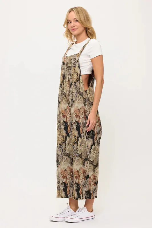 CAT COLLAGE PRINT OVERALLS sold by Sunbeam