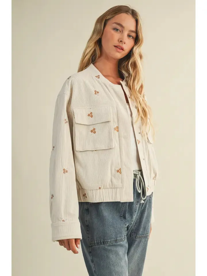 Embroidered Corduroy Bomber Jacket sold by Sunbeam product image thumbnail 5