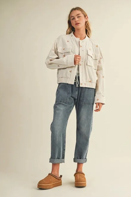 Embroidered Corduroy Bomber Jacket sold by Sunbeam product image thumbnail 2