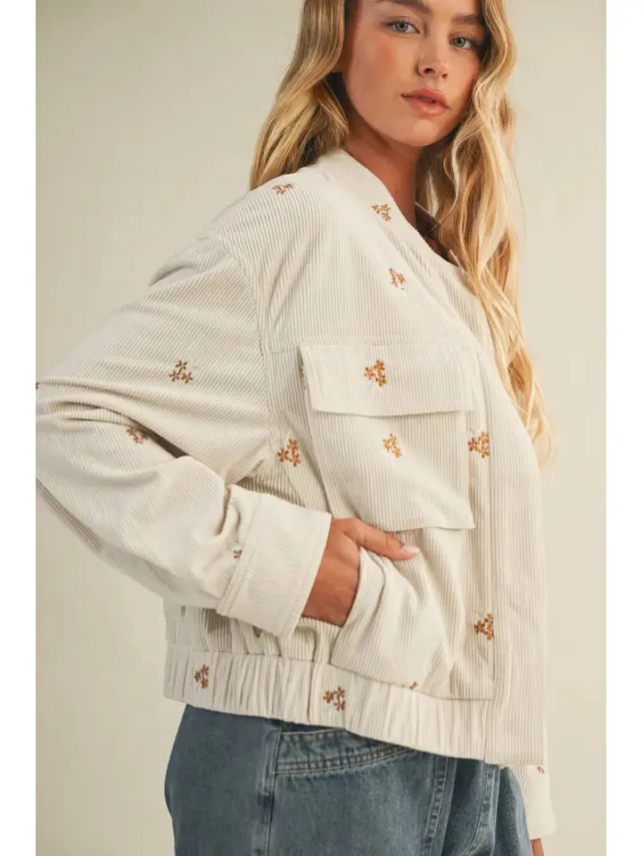 Embroidered Corduroy Bomber Jacket sold by Sunbeam product image thumbnail 3