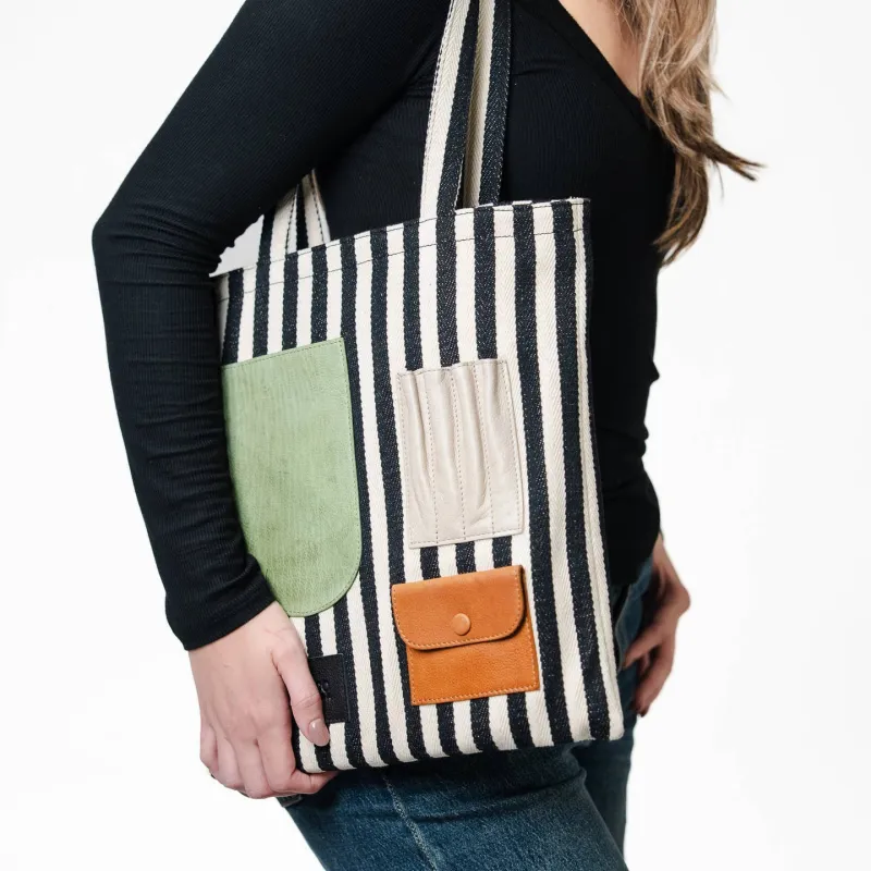 Jay Handcrafted Canvas/Leather Tote sold by Sunbeam