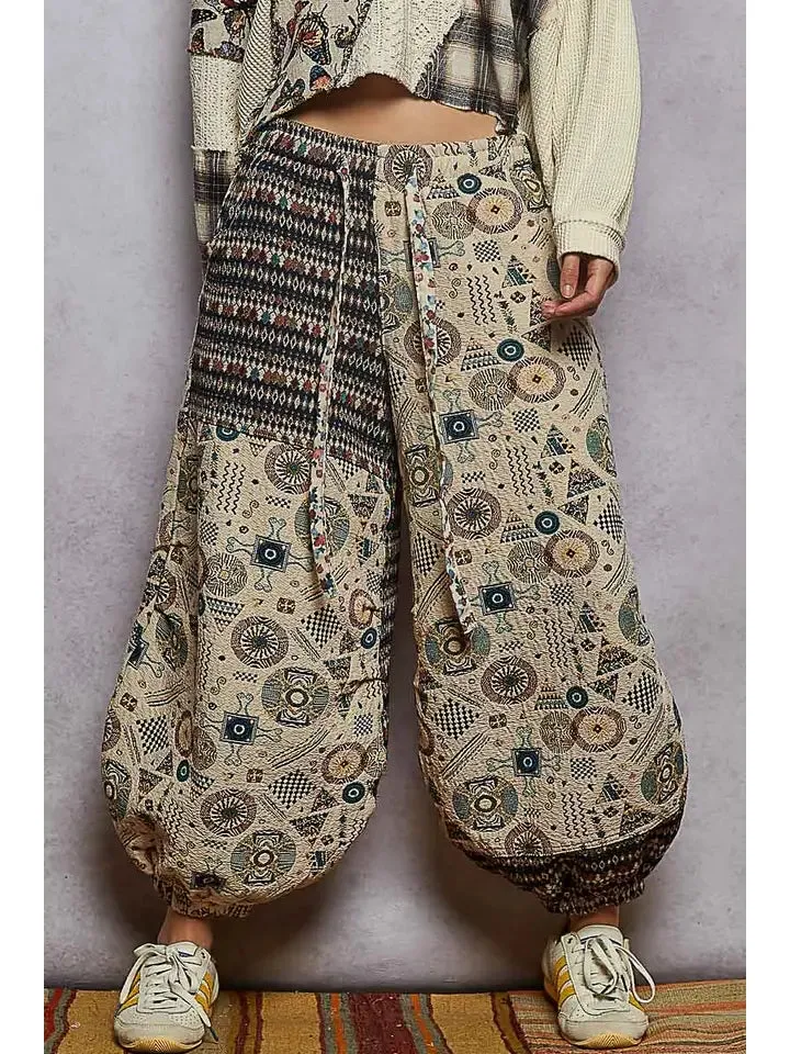 Jacquard Contrast Color Elastic Finish Knit Pants sold by Sunbeam product image thumbnail 2