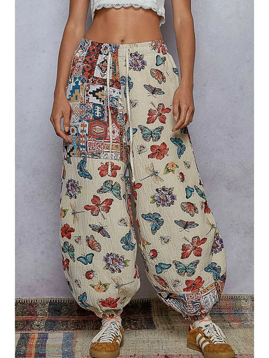 Jacquard Contrast Color Elastic Finish Knit Pants sold by Sunbeam