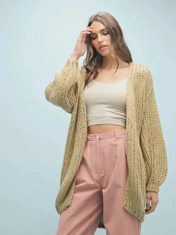 Open-Knit Chunky Sweater Cardigan sold by Sunbeam