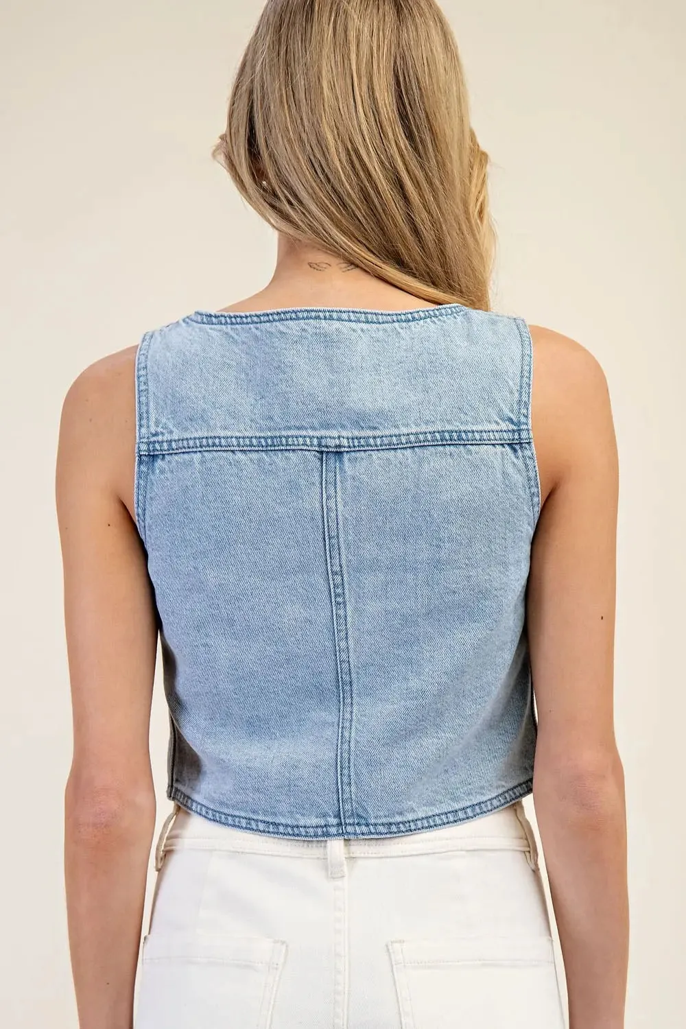 Mineral Washed Denim Vest sold by Sunbeam product image thumbnail 5