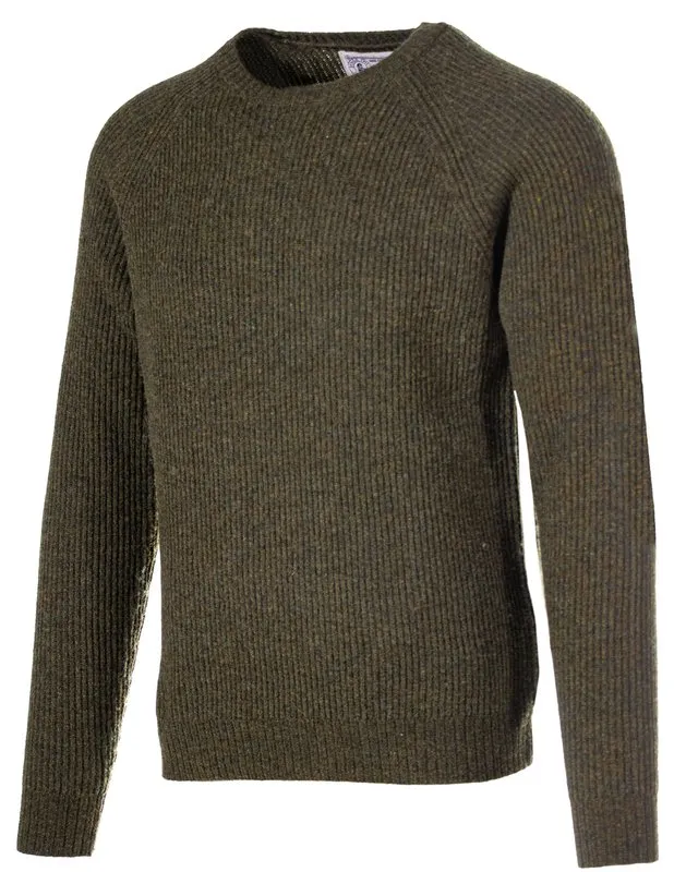 Men's Moss Ribbed Wool Crewneck Sweater sold by Sunbeam