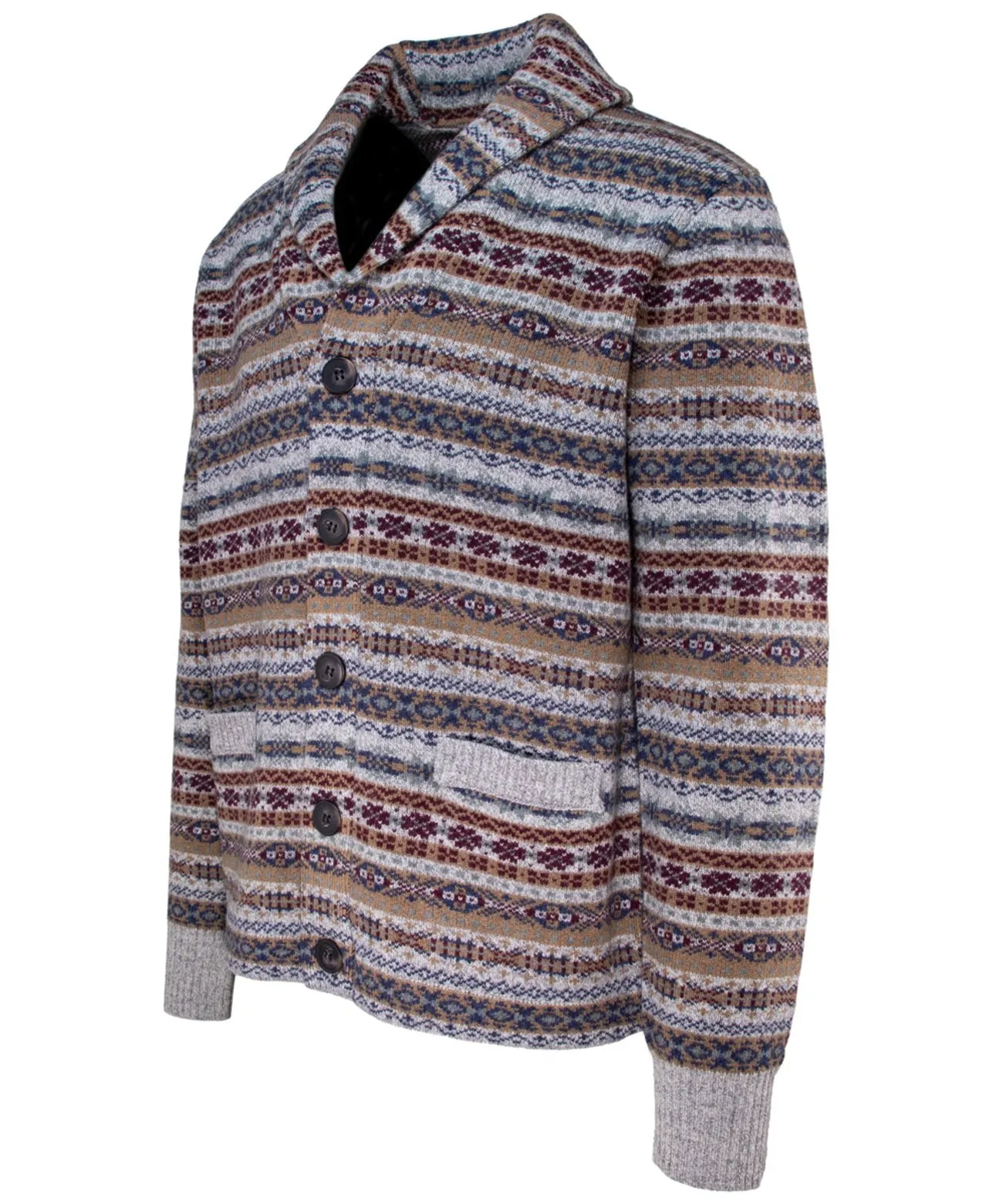 Wool Blend Fair Isle Cardigan - Heather Grey sold by Sunbeam product image thumbnail 2
