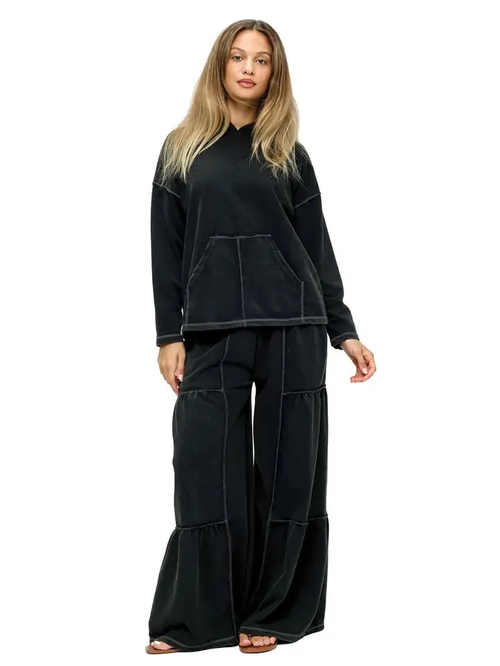 Palazzo Pants Boho Patchwork Vintage Washed- Charcoal sold by Sunbeam