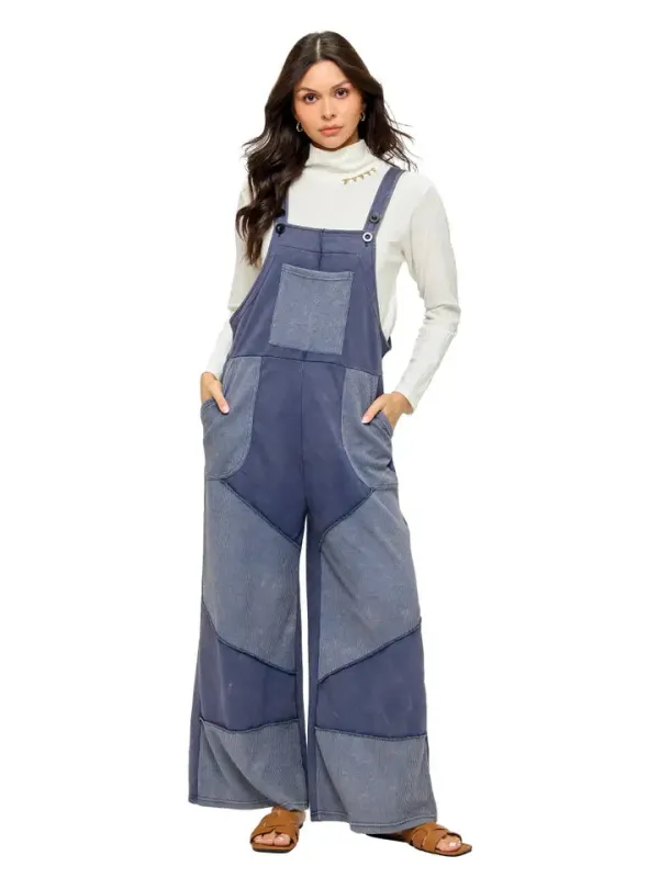 Overall Patchwork Free Spirit Waffle Knit-Blue sold by Sunbeam