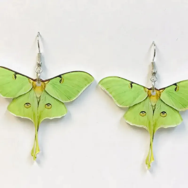 Acrylic Luna Moth Earrings Transformation sold by Sunbeam