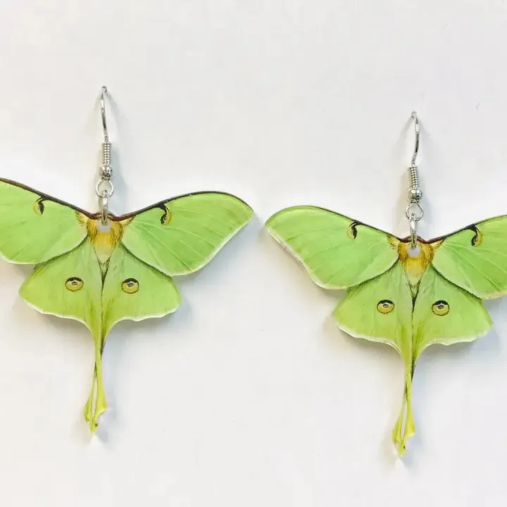 Acrylic Luna Moth Earrings Transformation sold by Sunbeam