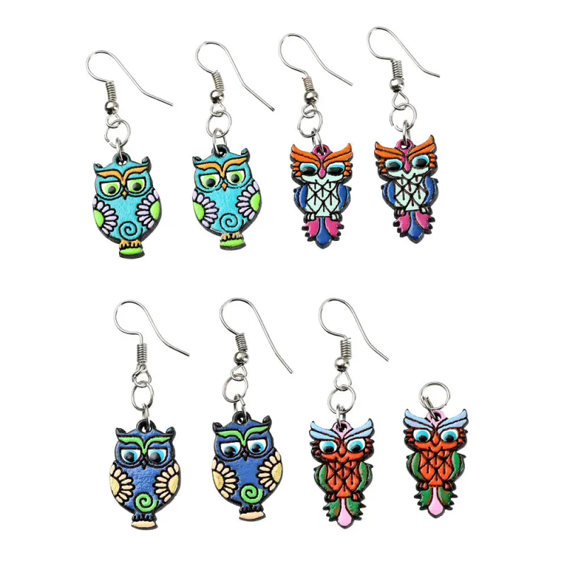 WOOD OWL EARRINGS sold by Sunbeam