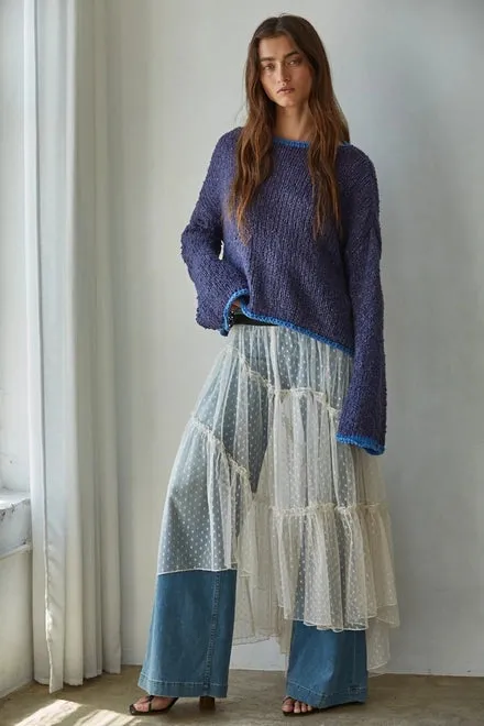 Woven Polyester Mesh Dot Print See Through Skirt sold by Sunbeam