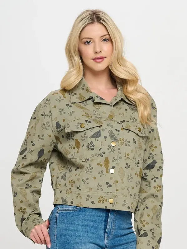 Bird Floral Print Jacket sold by Sunbeam