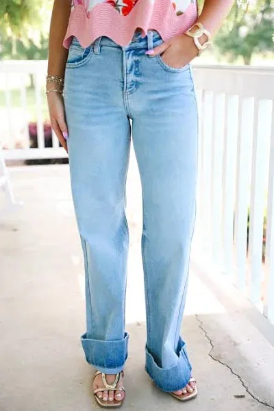 TC-High-Rise- Ankle Wide-Cuffed Jeans sold by Sunbeam