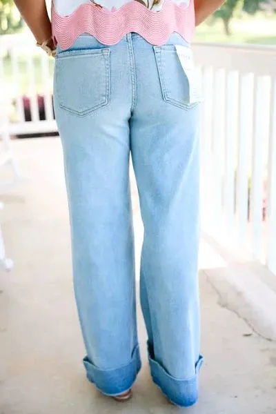 TC-High-Rise- Ankle Wide-Cuffed Jeans sold by Sunbeam product image thumbnail 2