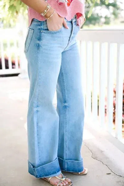 TC-High-Rise- Ankle Wide-Cuffed Jeans sold by Sunbeam product image thumbnail 3