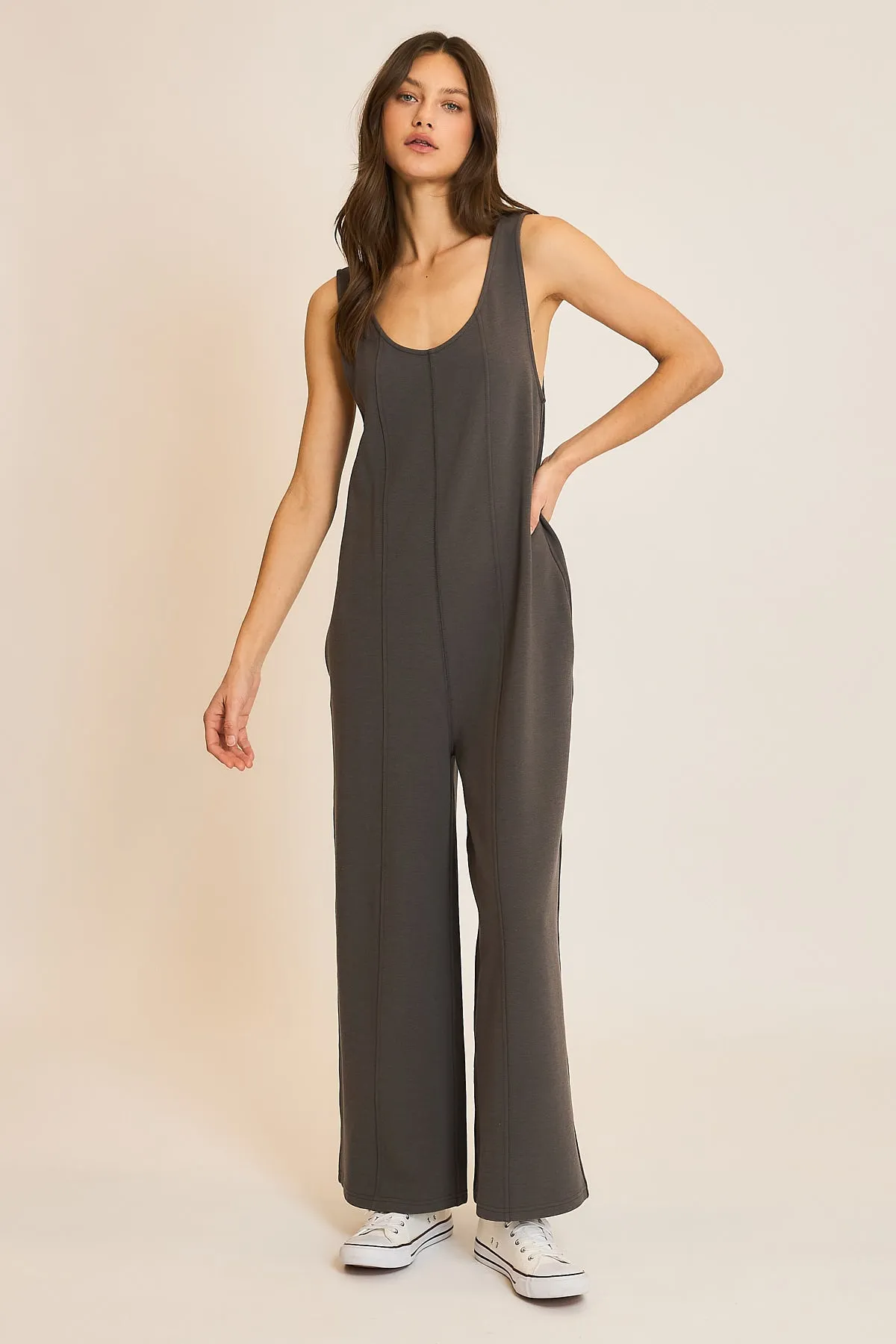 Ribbed Knit Seam Detail Jumpsuit sold by Sunbeam product image thumbnail 4