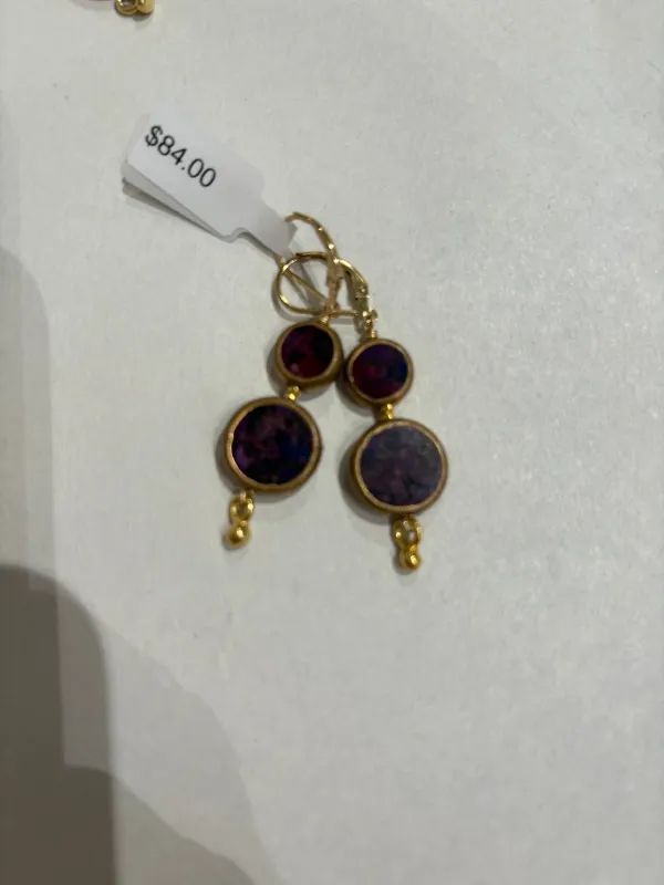 Double Purple Turquoise Earrings sold by Sunbeam