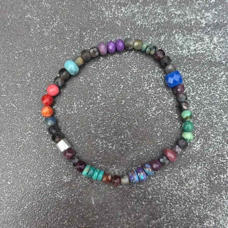 Ruby and Sapphire Cubed Bracelet sold by Sunbeam