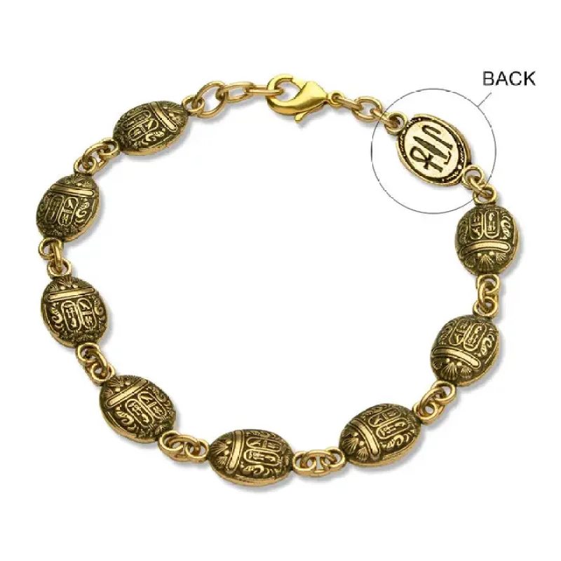 Egyptian Scarab Link Bracelet - 7.5" sold by Sunbeam