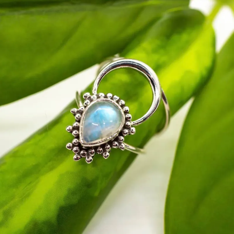Sterling Silver Moonstone Aura Ring sold by Sunbeam
