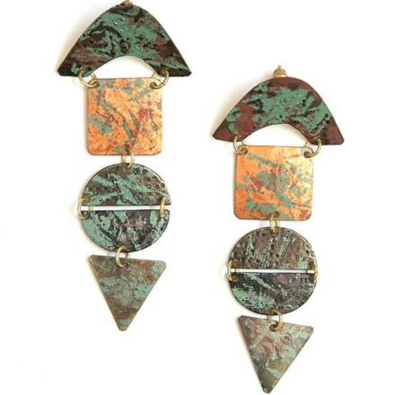 Stand Out Painted Brass Earrings sold by Sunbeam