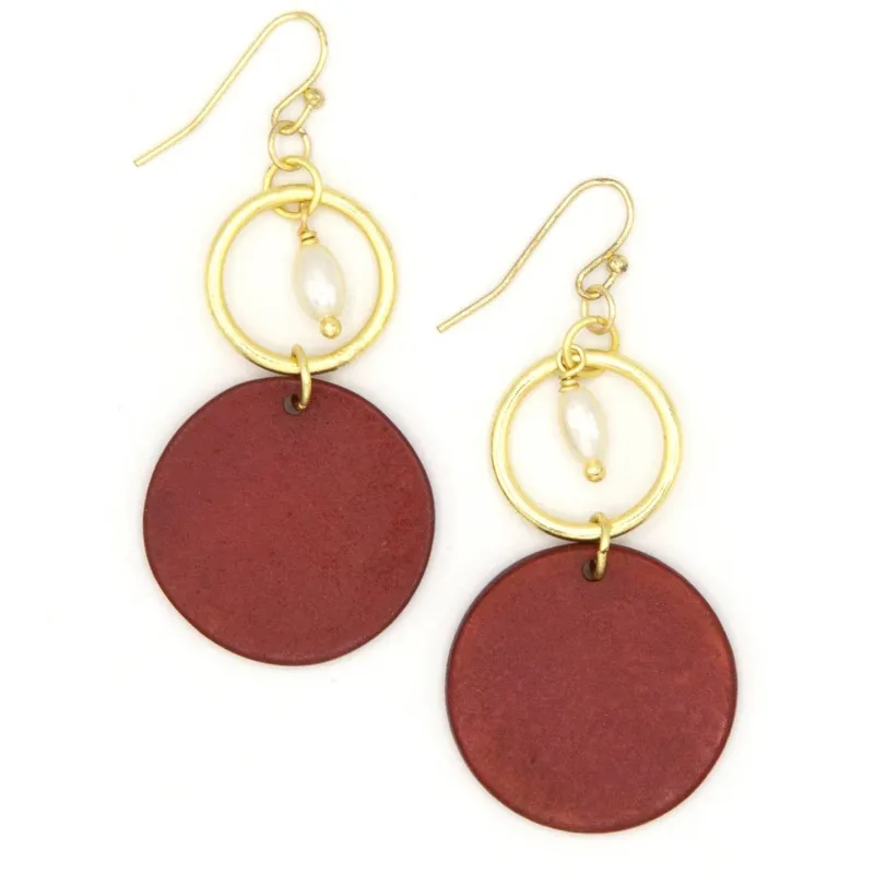 Maroon and Gold Pride Bone Earrings sold by Sunbeam