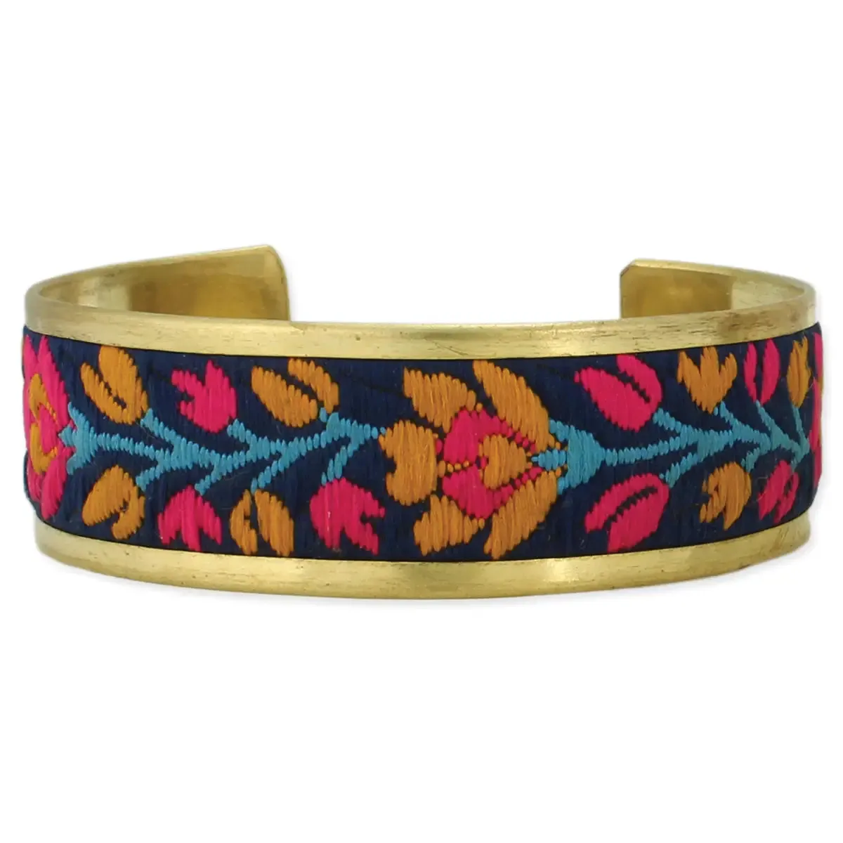 Retro Stitches Embroidered Floral Cuff Bracelet sold by Sunbeam