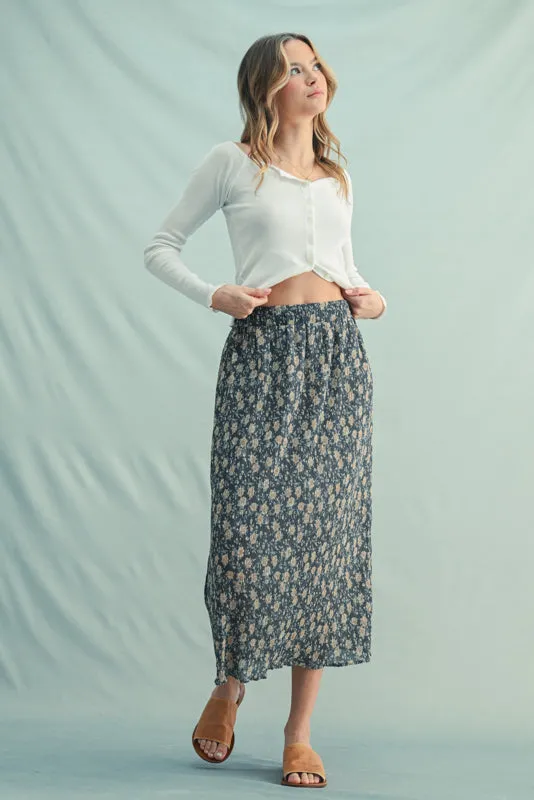Floral Crinkle Midi Skirt sold by Sunbeam product image thumbnail 2