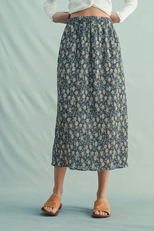 Floral Crinkle Midi Skirt sold by Sunbeam