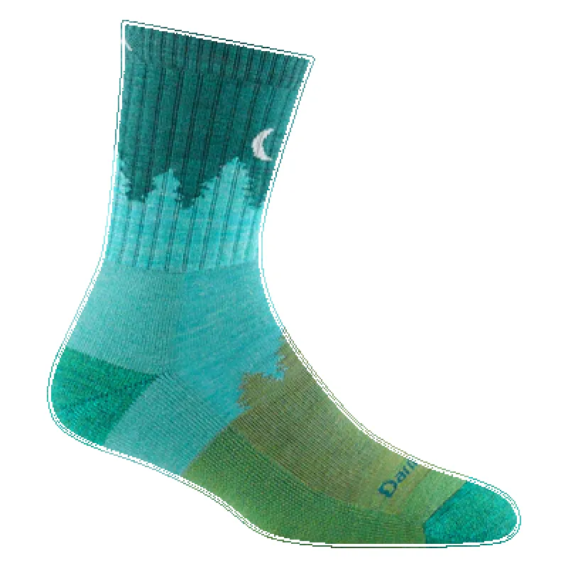 Women's Treeline Micro Crew Midweight Hiking Sock-Aqua sold by Sunbeam