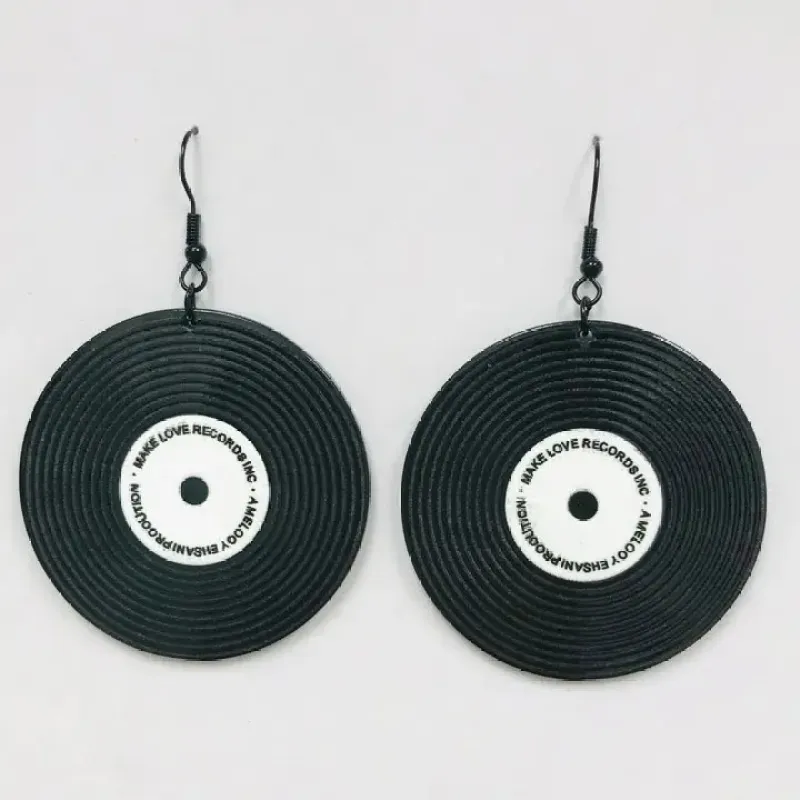 Retro Phonograph Record Earrings made by Sunbeam