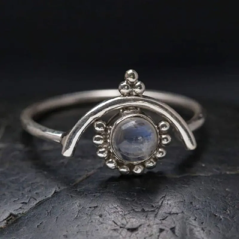 Sterling Silver Floating Moonstone Ring sold by Sunbeam