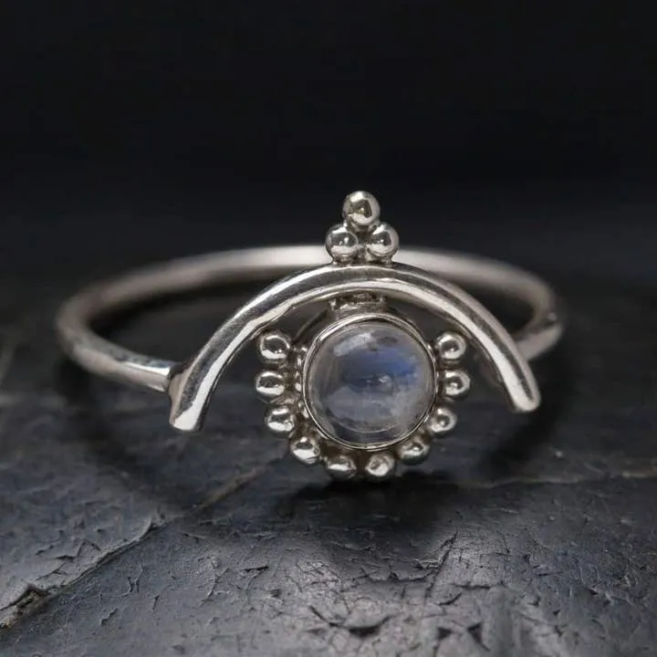 Sterling Silver Floating Moonstone Ring sold by Sunbeam