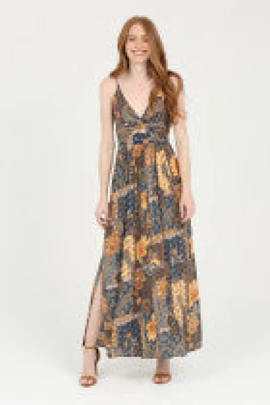 Twist Front Maxi Dress- Sunset sold by Sunbeam