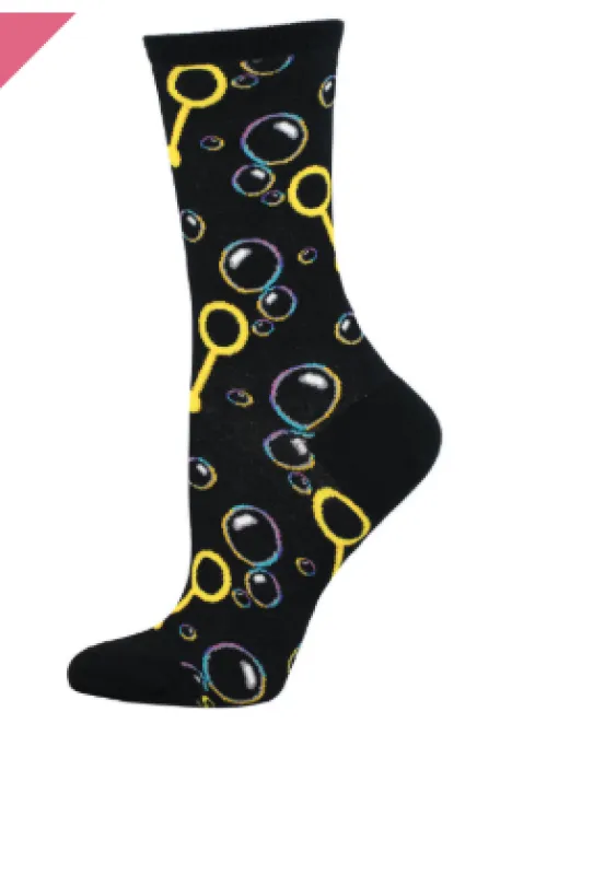 Blowing Bubbles Women's Socks - Black sold by Sunbeam