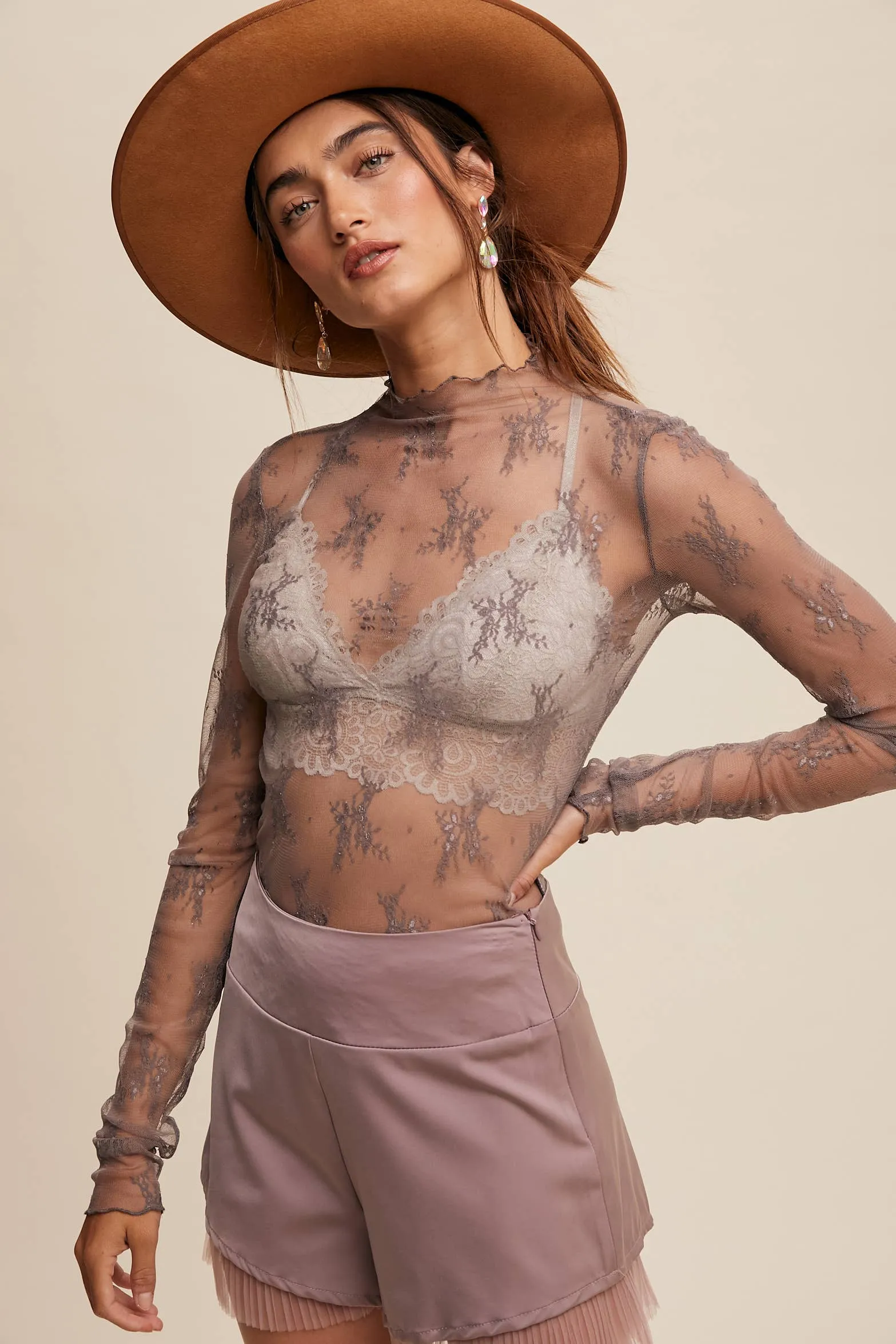 Sheer Lace Long-Sleeve Top sold by Sunbeam product image thumbnail 3