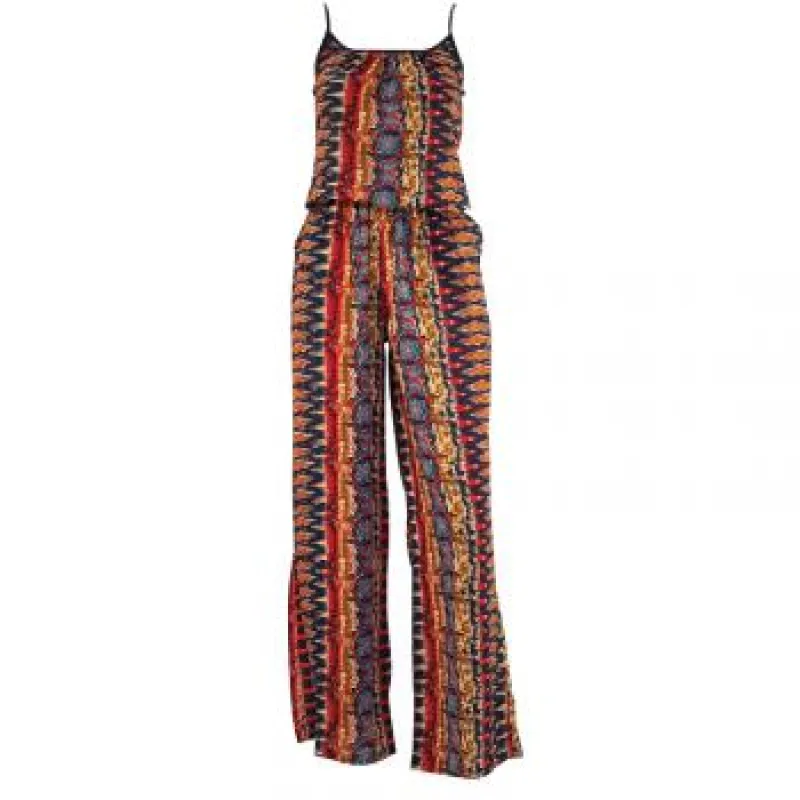Sleeveless Jumpsuit Orange/Turquoise sold by Sunbeam
