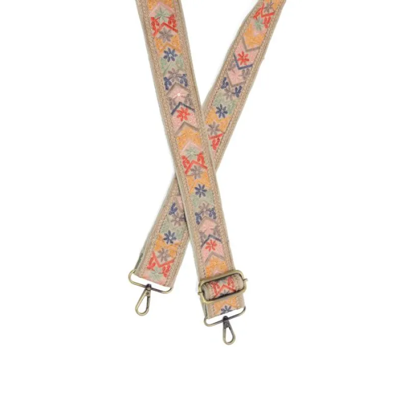 2" Natural Chevron Blooms Guitar Strap sold by Sunbeam