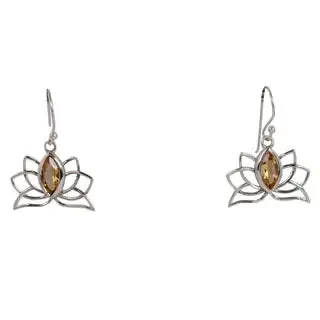 Single Stone Citrine Lotus Earring sold by Sunbeam