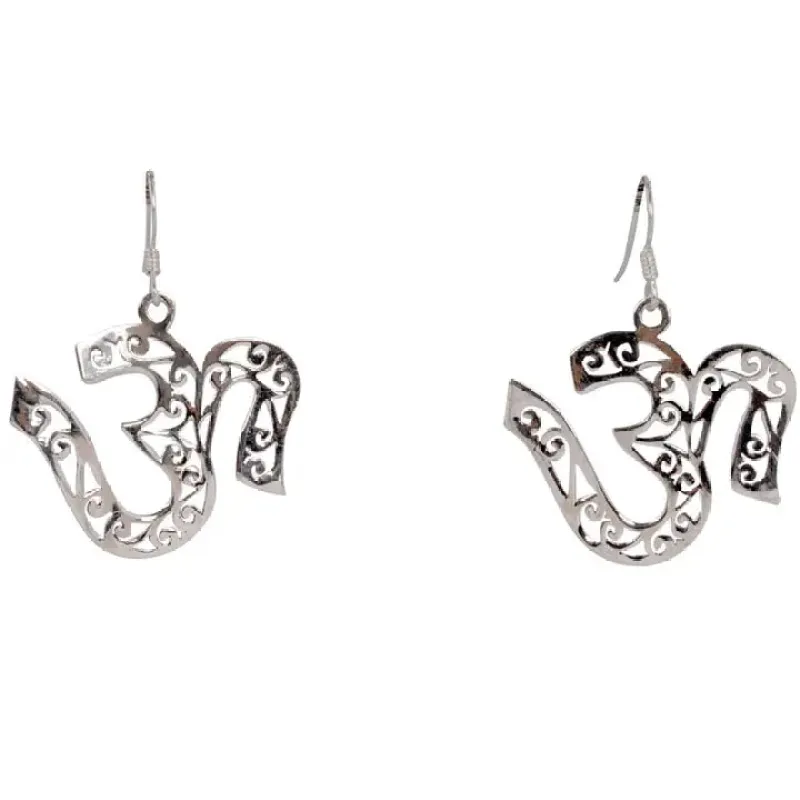 Om Silver Earring made by Sunbeam