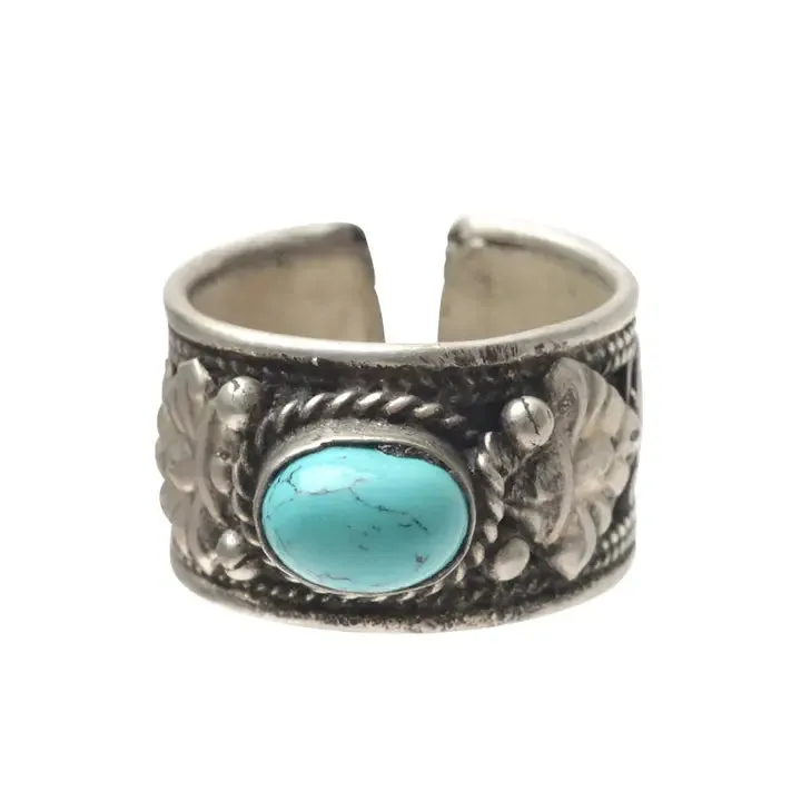 Single Stone Turquoise Adjustable Ring sold by Sunbeam
